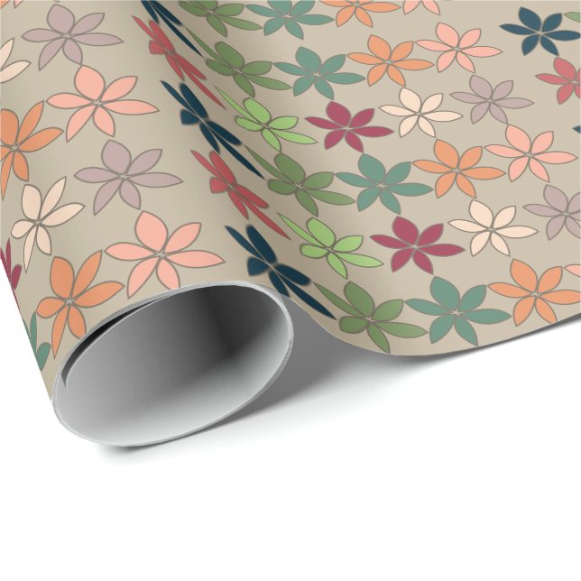 Colourful Floral  Wrapping Paper (Roll Corner)