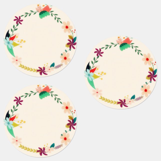 Colourful Floral Wreath Cute Waterproof Country (Group)
