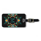 Colourful Floral Wreath Frame Black Background