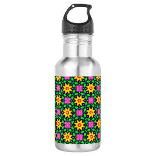 Colourful Floral Yellow Flowers Pattern 532 Ml Water Bottle