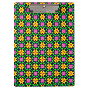 Colourful Floral Yellow Flowers Pattern Clipboard