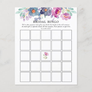Colourful Florals Greenery Bridal Shower Bingo Gam