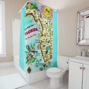 Colourful Florida Greetings Shower Curtain