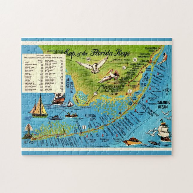 Colourful Florida Keys 11x14 Jigsaw Puzzle (Horizontal)