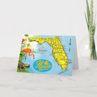 Colourful Florida Vintage Map 