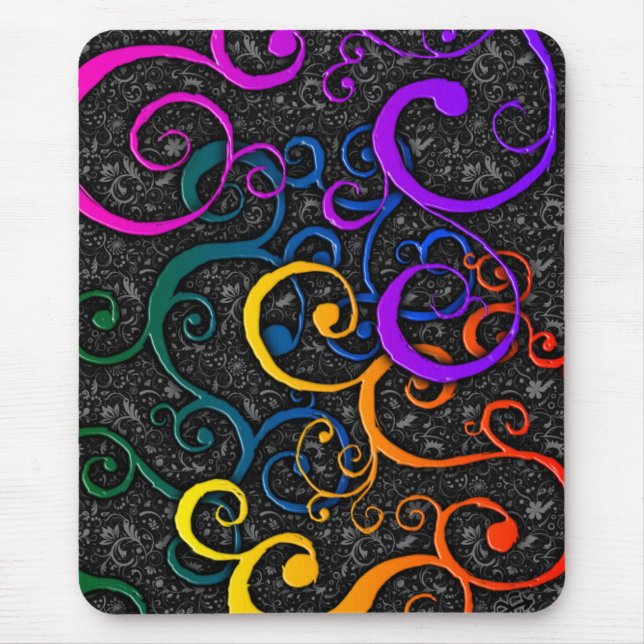 Colourful Flourish Pattern mousepad (Front)