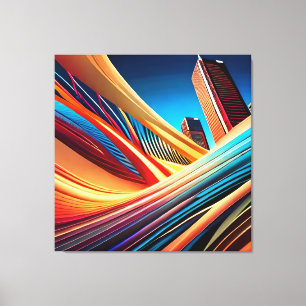 Colourful Flow Art Comic Mode Canvas Print