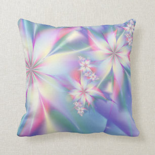 Colourful Flower Abstract Floral Enchanting Throw Pillow