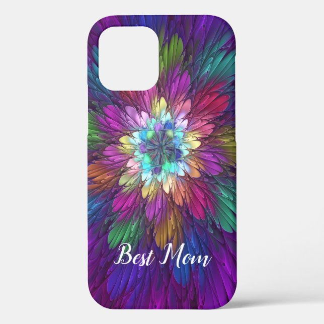 Colourful Flower Abstract Fractal Art Best Mom Case-Mate iPhone Case (Back)