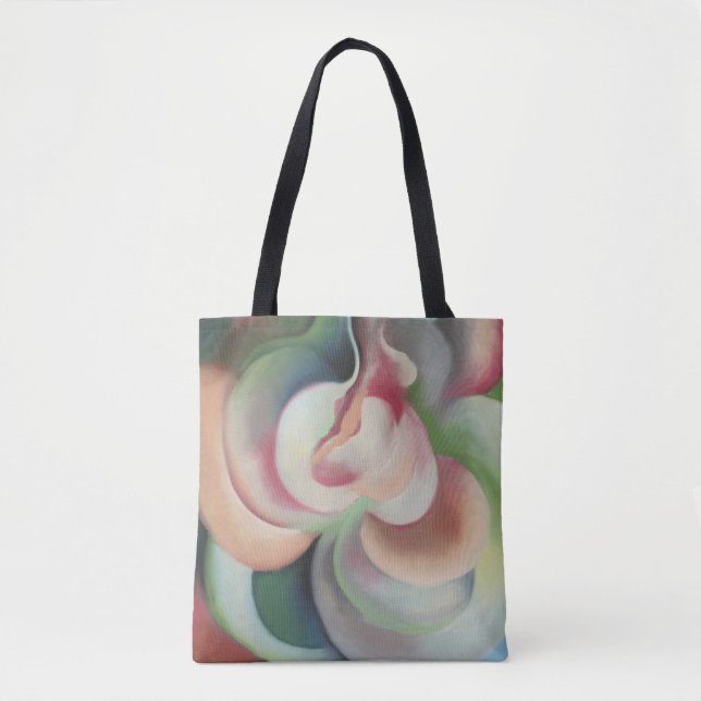 Colourful flower abstract painting Georgia O'Keeff Tote Bag (Front)