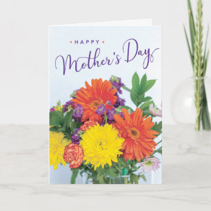 Colourful Flower Arrangement Happy Mother's Day Card