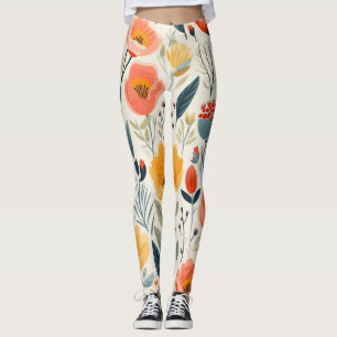 Colourful Flower Art Leggings