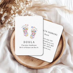 Colourful Flower Baby Footprint Logo Business Card