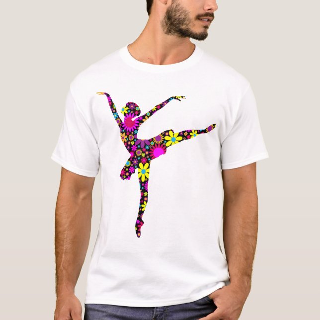 Colourful Flower Ballerina For Ballet T-Shirt (Front)