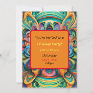 Colourful Flower Boho  Invitation