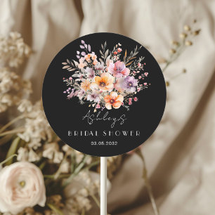 Colourful, Flower Bouquet Bridal Shower  Classic Round Sticker