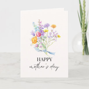 Colourful Flower Bouquet Mother’s Day Customizable Card