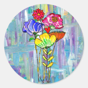 Colourful Flower Bouquet Stickers