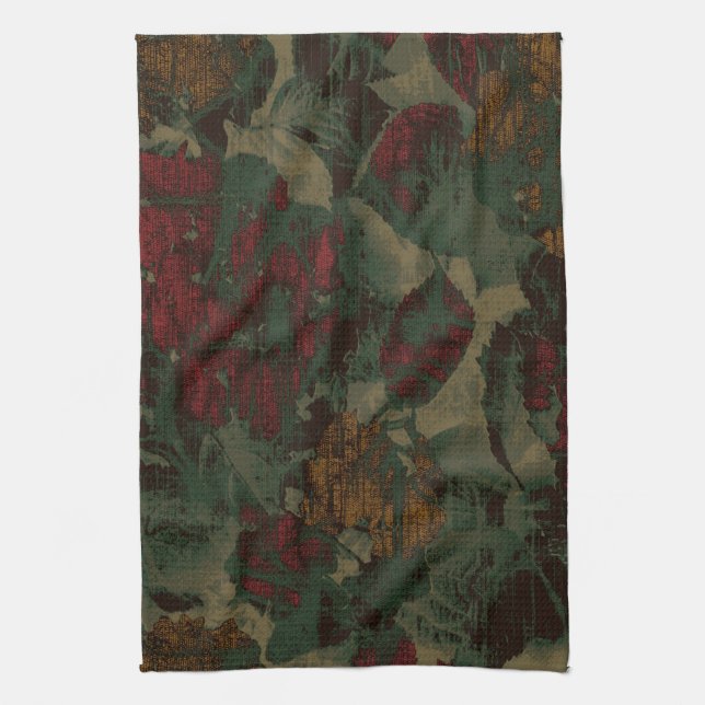 Colourful flower camouflage pattern kitchen towel (Vertical)