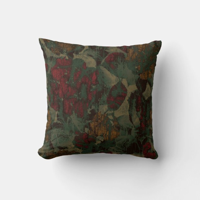 Colourful flower camouflage pattern throw pillow (Front)