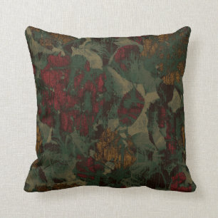 Colourful flower camouflage pattern throw pillow