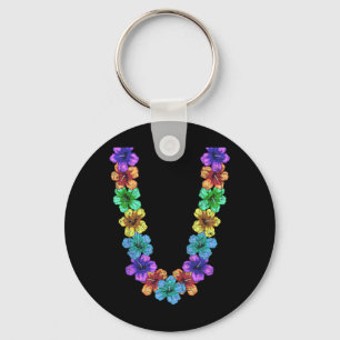 Colourful Flower Chain Tropical Summer Vacation Keychain