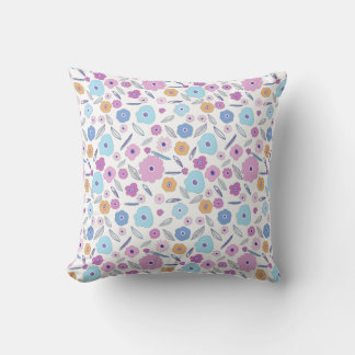 Colourful Flower Collage for Home Decor Throw Pillow