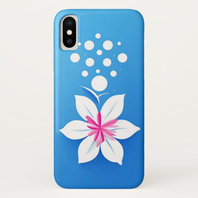 Colourful Flower Composition on Blue Background Case-Mate iPhone Case (Back)