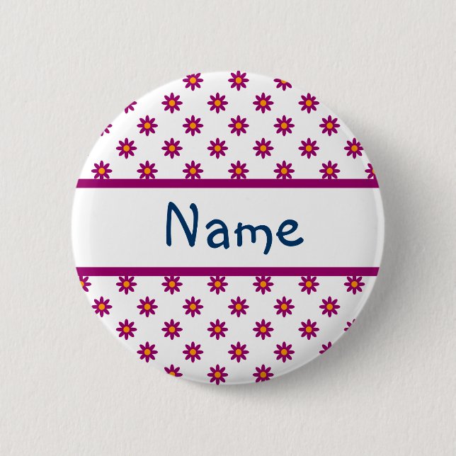 Colourful Flower Design 2 Inch Round Button (Front)