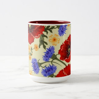 Colourful Flower Design Two Tone Mug