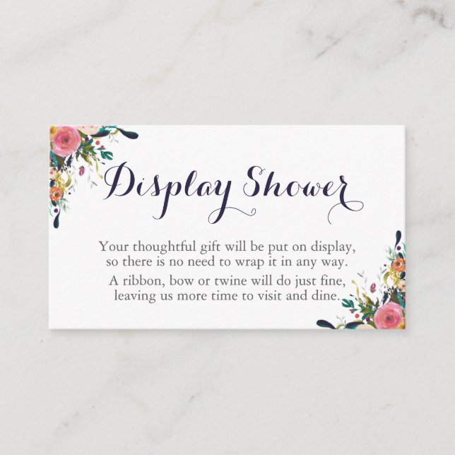 Colourful Flower Display Shower Insert Cards (Front)