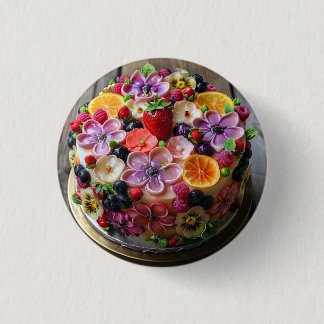 Colourful flower fondant cake 1 inch round button