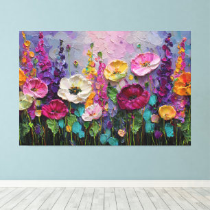 Colourful Flower Garden Abstract Wall Art