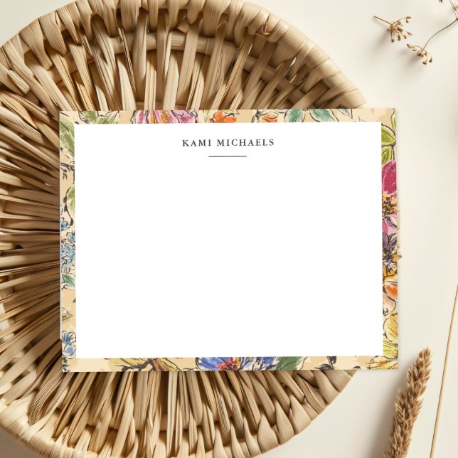 Colourful Flower Garden Border Vintage Pattern  Card (Creator Uploaded)
