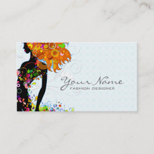 Colourful Flower Girl Business Card