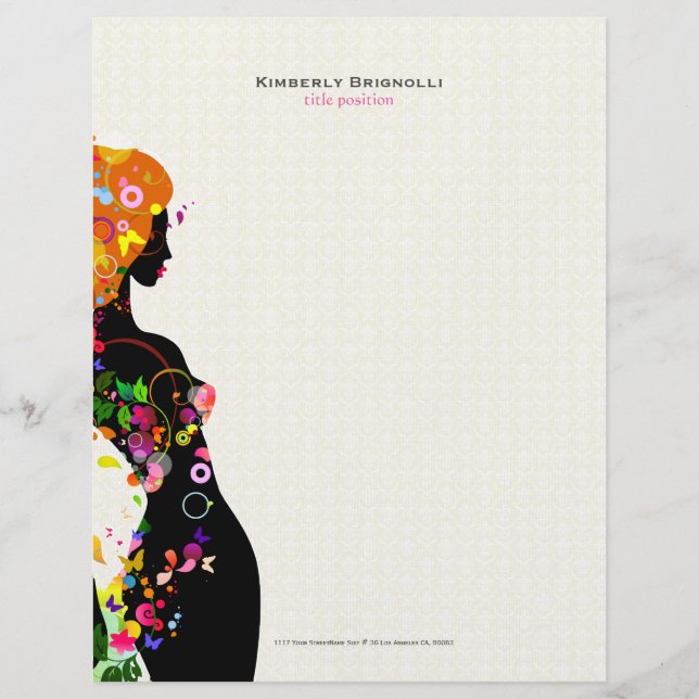 Colourful Flower Girl Letterhead (Front)