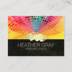 Colourful Flower Gold Brushed Appointment Card
