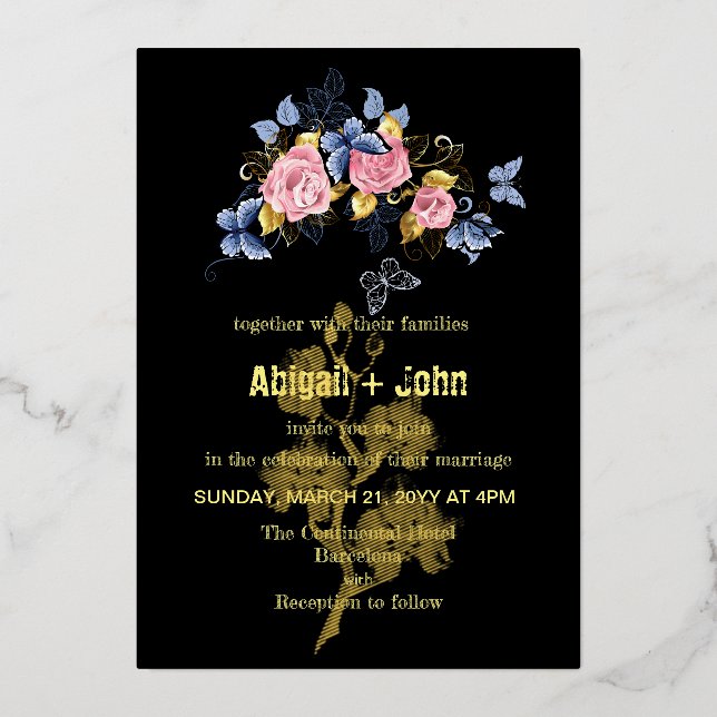 Colourful Flower gold tree wedding (Front)