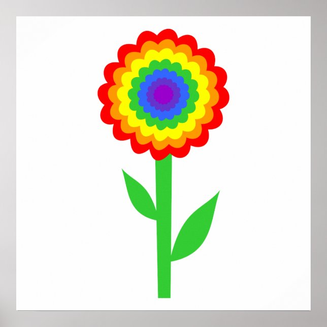 Colourful flower in rainbow colours. poster (Front)