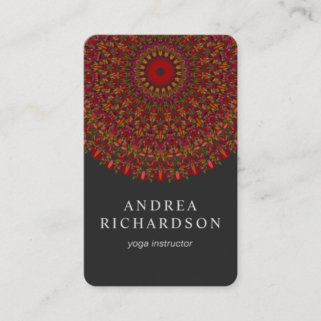 Colourful Flower Mandala Business Card (Front)