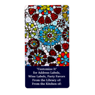 Colourful Flower Mosaic Circles Bubbles Design