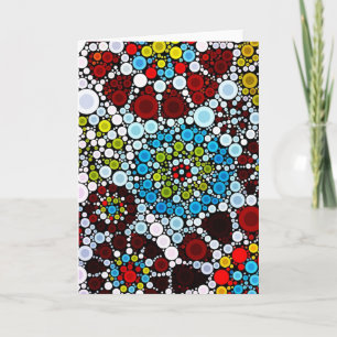 Colourful Flower Mosaic Circles Bubbles Design Card