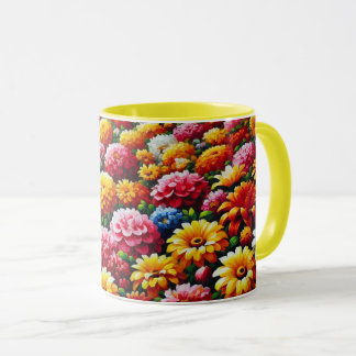 Colourful flower mug