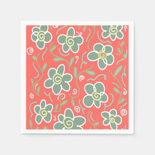 Colourful Flower  Napkin (Front)