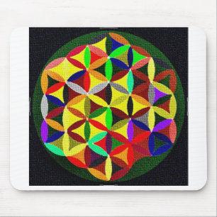 Colourful Flower Of Life Design Mouspads Mouse Pad