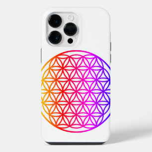 Colourful Flower of Life, scared geometry iPhone 14 Pro Max Case