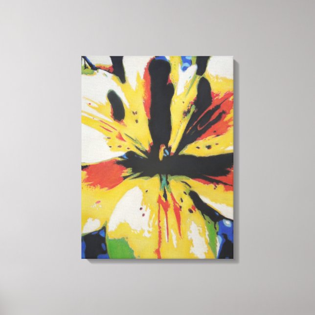 colourful flower original abstract art canvas print (Front)