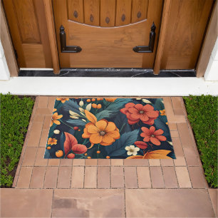 Colourful Flower Pattern Doormat