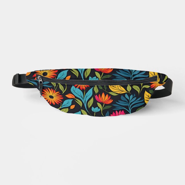 Colourful Flower Pattern Fanny Pack (Front)