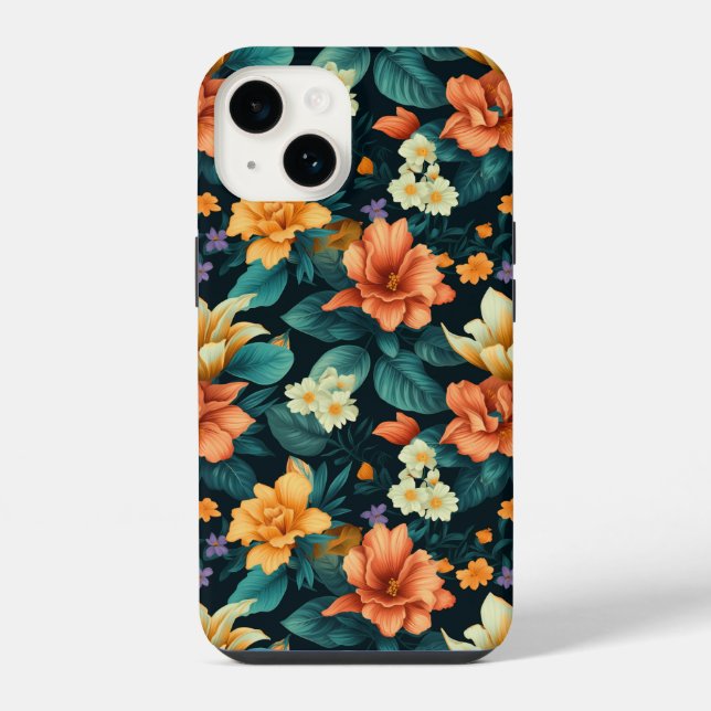 Colourful Flower Pattern iPhone Case (Back)